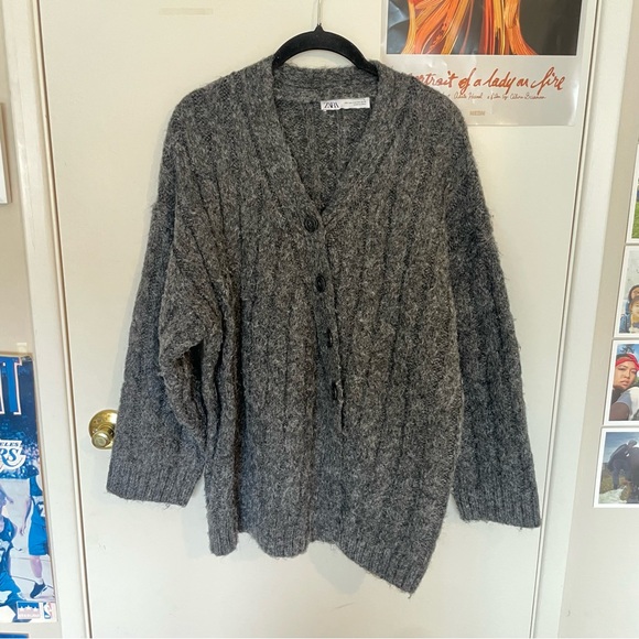 Zara Charcoal Knit Cardigan - Picture 1 of 5